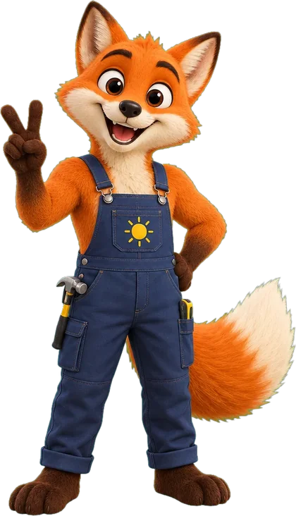 Le renard de Renard Rénov, en salopette d'artisan